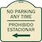 Signmission No Parking Anytime Prohibido Estacionar W/ Left Arrow Heavy-Gauge Alum, 18" x 18", TG-1818-23767 A-DES-TG-1818-23767 - alternate 1